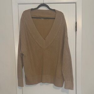 Aerie Warm Brown V-Neck Sweater